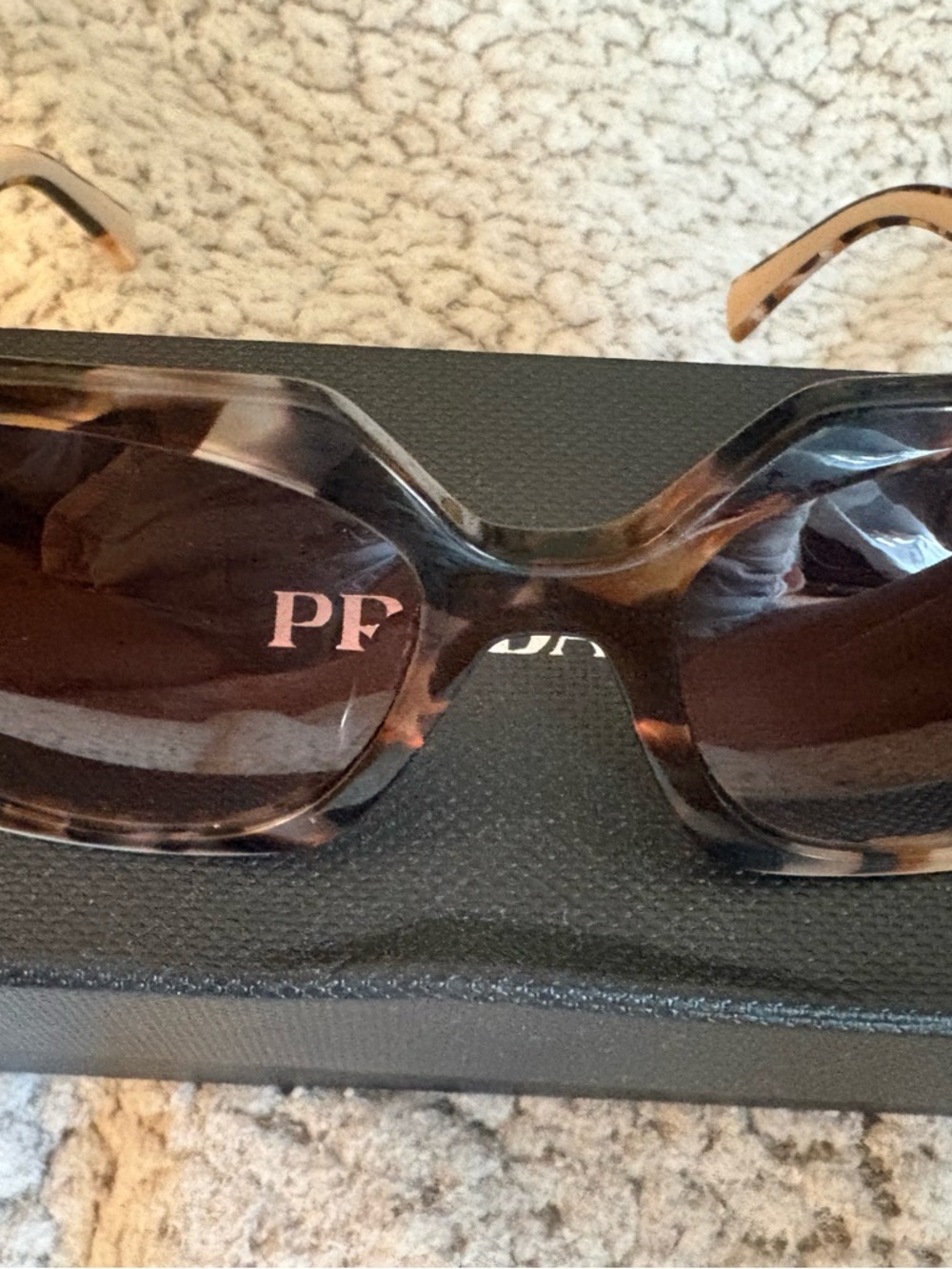Prada Beige Arms with Tortoiseshell Front Square Sunglasses - Picture 3 of 7